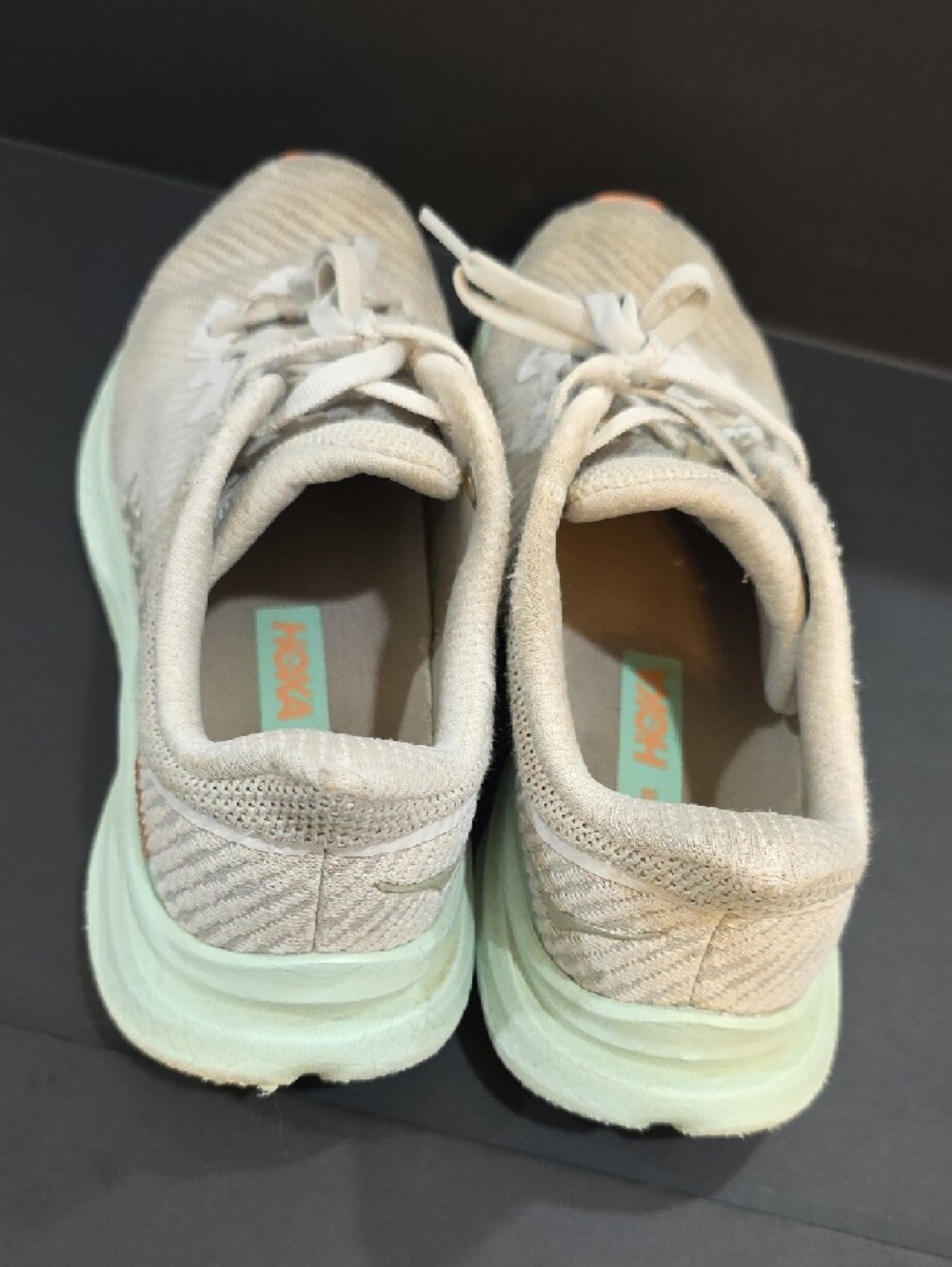 Hoka Solimar Women's Running Shoes in Light Gray, Mint & Orange Accent Size 7.5 - Picture 4 of 7